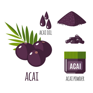 在平面样式中设置的超级 acai 浆果