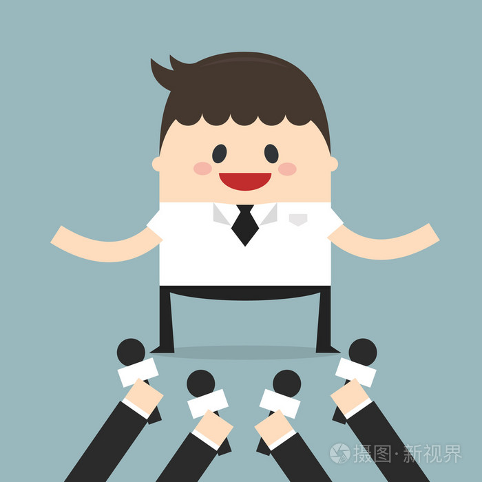 记者采访一位商人.矢量图.fla