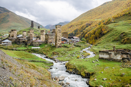 景观山区斯瓦涅季，格鲁吉亚 Ushguli，2013 年 9 月