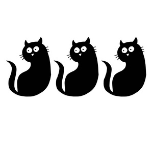 猫矢量小猫动物黑猫画