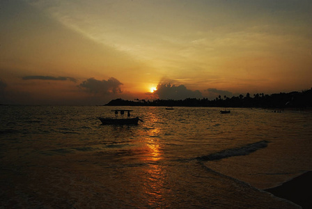 在斯里兰卡境内的夏天日落景色