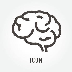 人类的大脑图孤立标志图标符号为细线照片