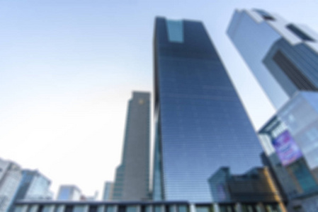 首尔, 韩国, 弥散模糊的摩天大楼作为背景, 高分辨率图片