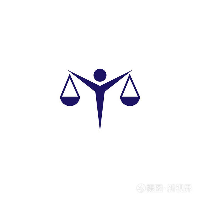 律师在法律徽标图标模板矢量元素