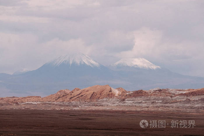 沙漠中的两座火山