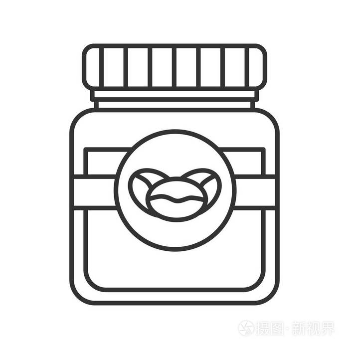咖啡玻璃罐子与盖子线性图标细线插图轮廓符号矢量隔离轮廓图