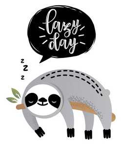 的懒惰熊动物白色背景上的水彩手绘可爱树懒密切起来,孤立, 野生懒熊