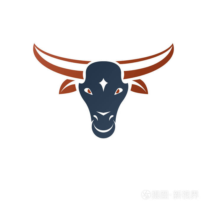 长角的牛头插画-正版商用图片0pts6d-摄图新视界