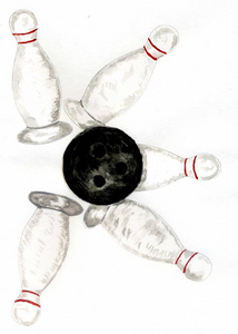 保龄球球素描照片