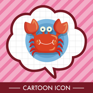 海洋动物螃蟹卡通主题元素