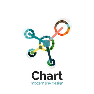 细线图表标志设计。图图标现代彩色平面样式