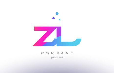 zl z l 创意粉色蓝色现代字母表字母标志图标 temp照片