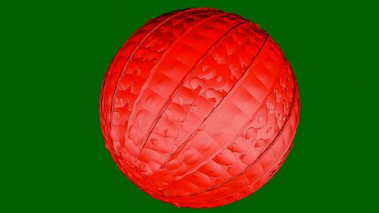抽象球体的三维模型。在一个绿色的背景。3d 渲染