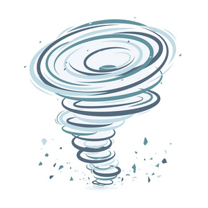 简单的图形飓风或龙卷风漩涡孤立在白色背景.气候灾难.矢量插图照片