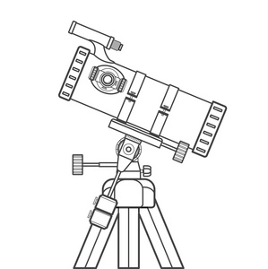 矢量轮廓反射式望远镜它制作图案