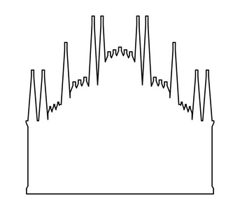 米兰大教堂在白色背景上所示的图标