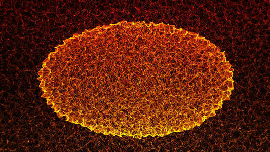 带有粒子3d 渲染的空间网络的抽象红色背景