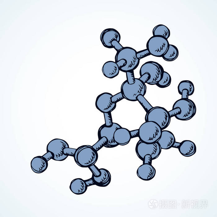 自然宏观细菌skelet 生命球 形状链上的空白背景 气酸发现实验室对象概念 线性墨迹手绘标志素描在现代学校艺术图形剪影风格插画 正版商用图片0puzi5 摄图新视界