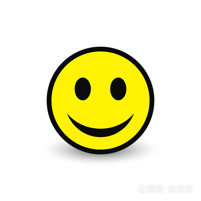 黄色的笑脸图标矢量的图释幸福的脸