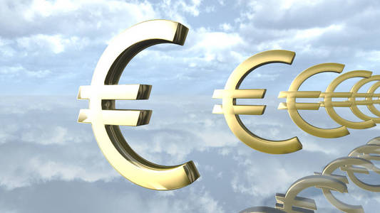 金黄的欧元货币标志
