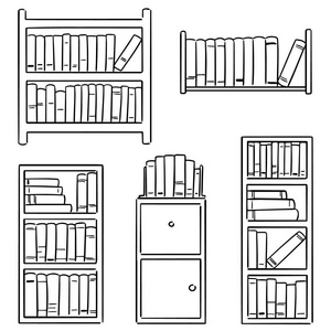 书架简单画法图片