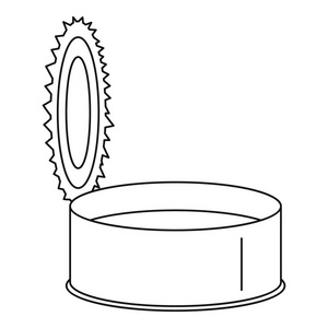 打开银色锡罐图标, 轮廓样式