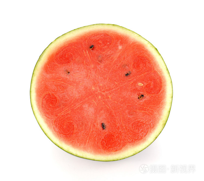 西瓜西瓜切片在白色背景上