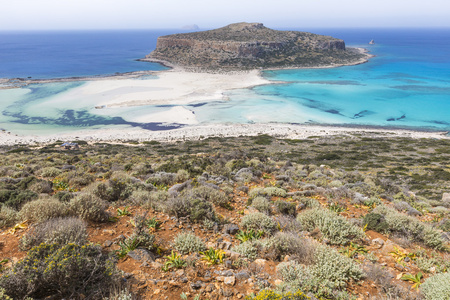 balos 海湾在克里特岛的希腊小岛。gramvousa 的区域