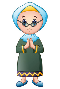 旧的穆斯林女孩卡通照片