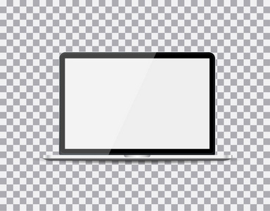 笔记本电脑一个空白的屏幕的背景与现实隔离,时尚矢量图 eps10照片