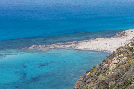 balos 海湾在克里特岛的希腊小岛。gramvousa 的区域