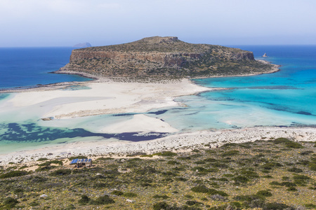 balos 海湾在克里特岛的希腊小岛。gramvousa 的区域