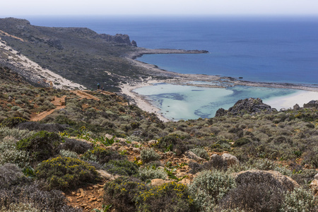 balos 海湾在克里特岛的希腊小岛。gramvousa 的区域