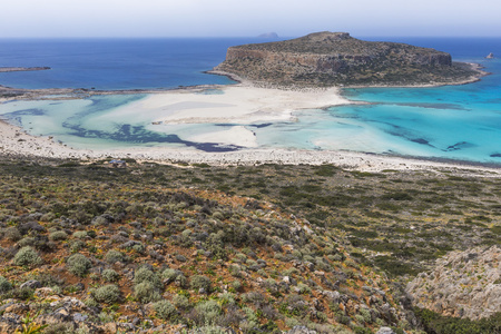 balos 海湾在克里特岛的希腊小岛。gramvousa 的区域