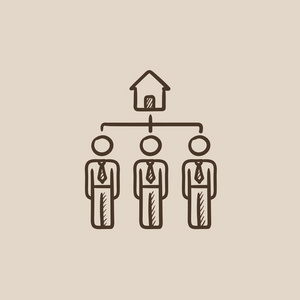 代理商授权书三个地产代理商素描图标照片