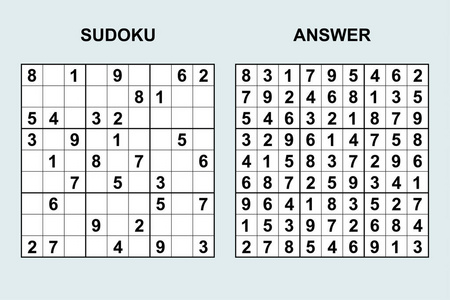 向量数独带应答122。益智游戏与数字