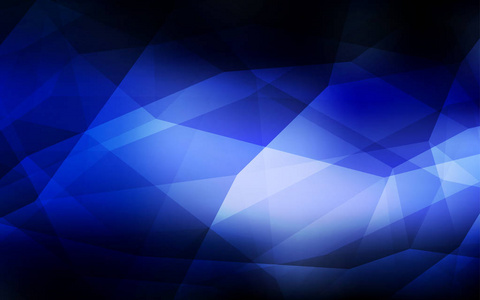 深蓝色矢量多边形模板。带有渐变的多边形抽象插图。一个全新的设计为您的传单