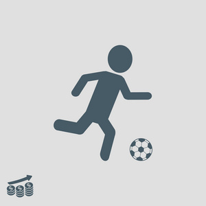 足球运动员剪影图标照片