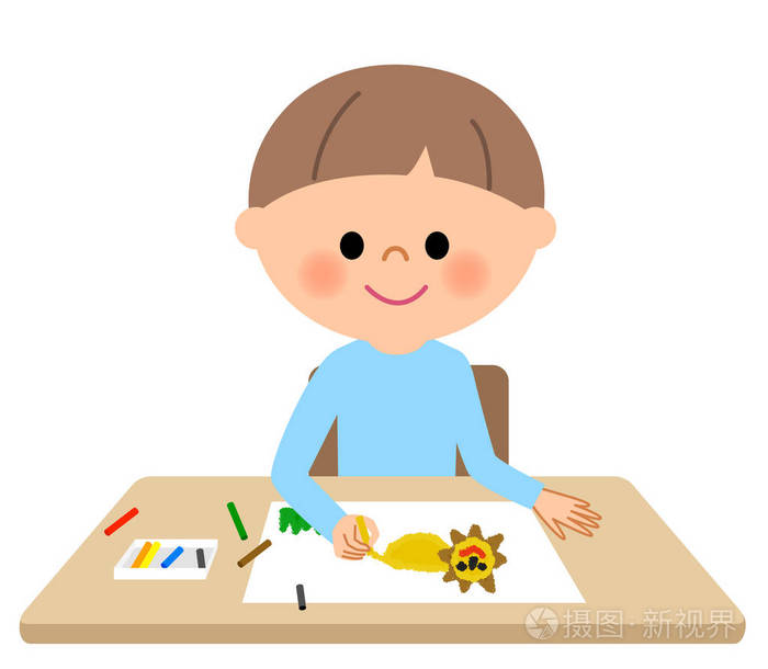 年轻的男孩,绘图