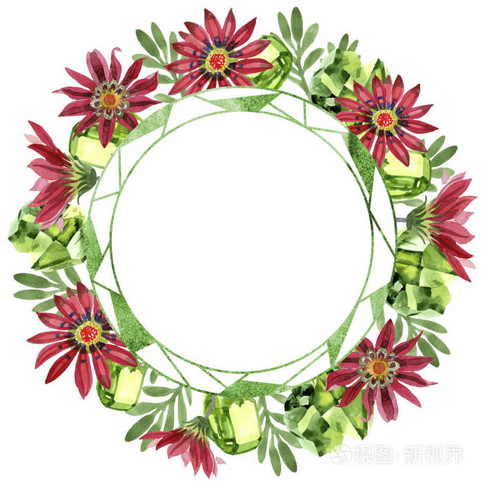 背景,质地,包装图案,框架或边框的水彩画野花