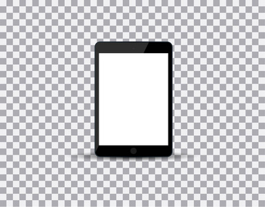 具有透明背景上出现白屏的现实平板 pc 电脑。矢量 eps10 图