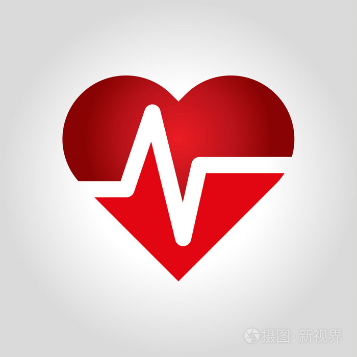 心脏标志,图标和符号向量插图
