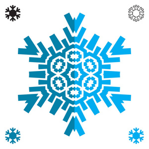 在白色背景上隔离的平面样式的雪花图标。雪片元素用于冬季设计和装饰。冰箱矢量符号或徽标