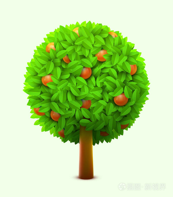 现实的柑橘树.生态收获概念