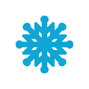 雪片元素用于冬季设计和装饰.矢量符号或徽标照片