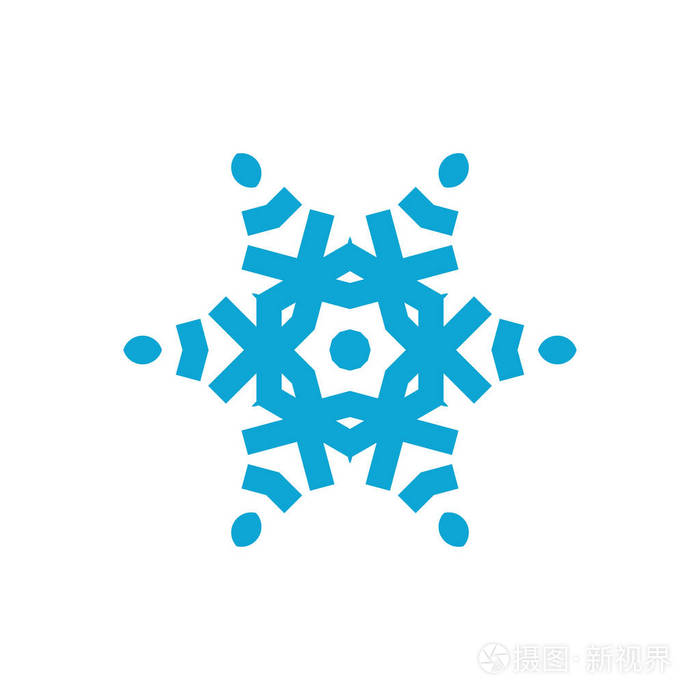 在白色背景上隔离的雪花图标.雪片元素用于冬季设计和装饰.