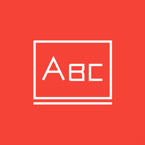 字母 abc 上黑板线图标