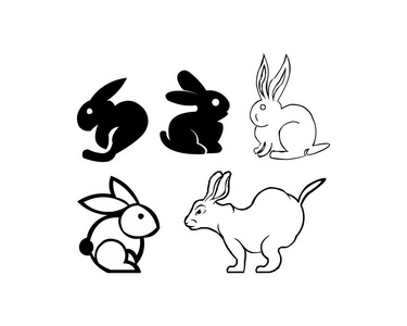 兔标志模板矢量图标设计