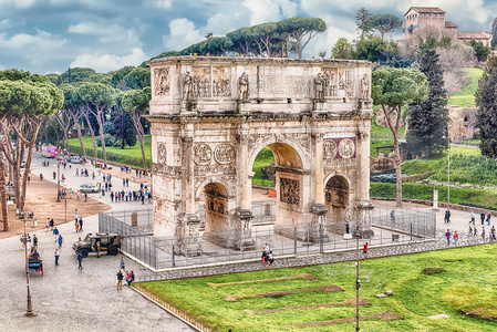 拱的君士坦丁在罗马，意大利罗马论坛
