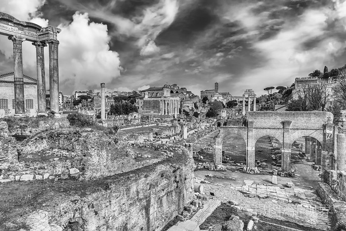 意大利罗马论坛的废墟上风景